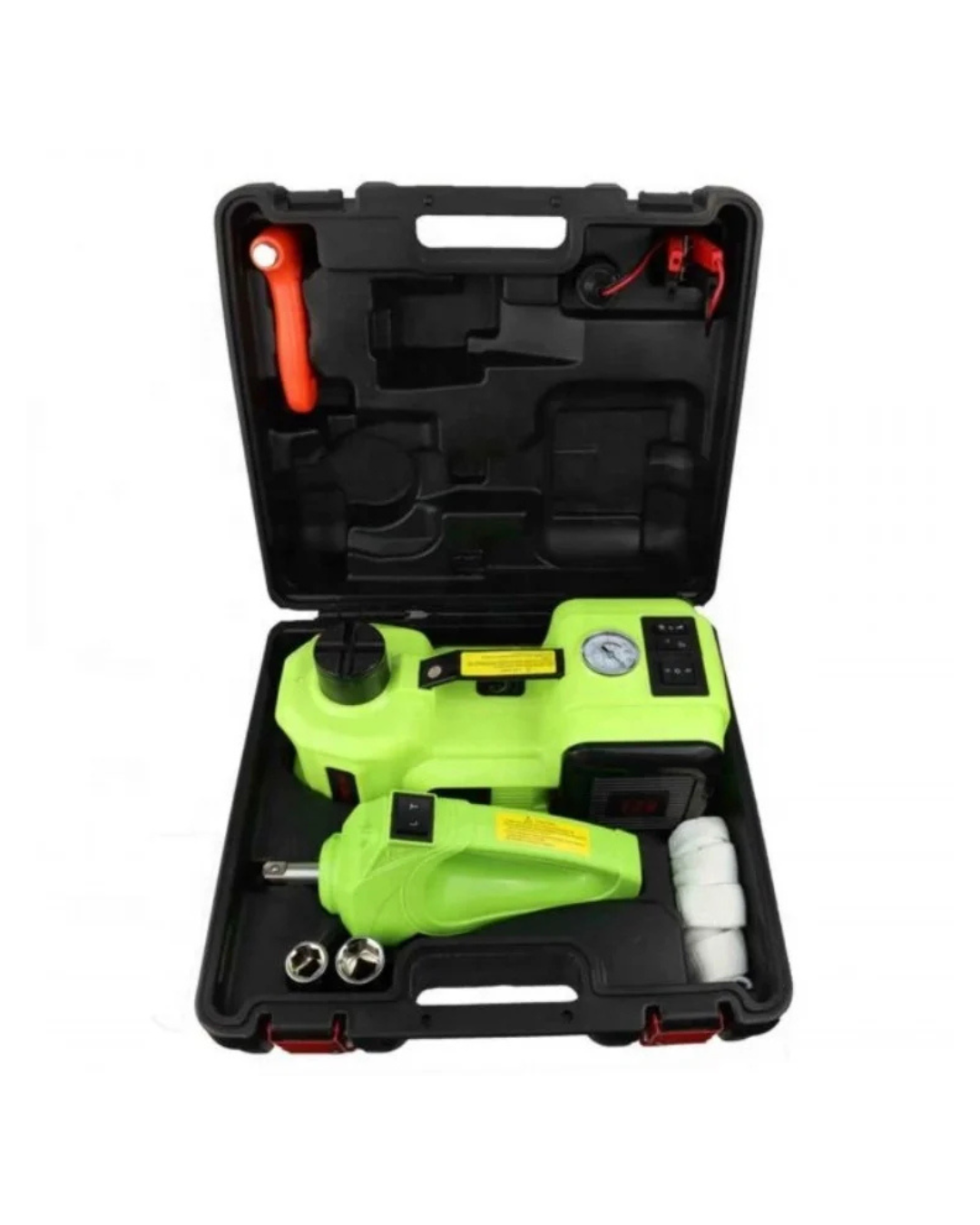 3-in-1 Car Emergency Kit | 5-Ton  Electric Hydraulic Jack + Tire Inflator + Impact  Wrench