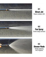High Pressure Adjustable Brass  Spray Nozzle | 3 Spray Modes