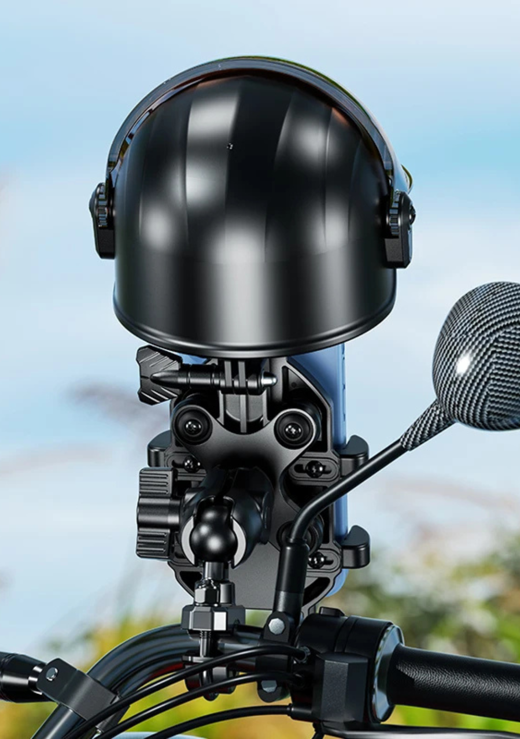 Motorcycle Phone Mount with Sun Visor  Helmet Shield | GPS Navigation