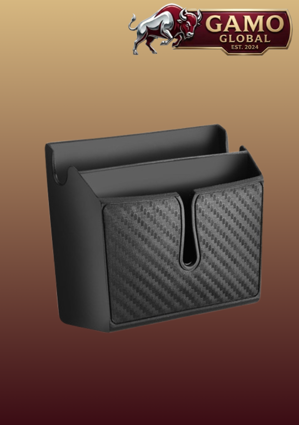 Carbon Fiber Pattern Car Phone  Storage Box | Removable Adhesive