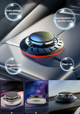 Solar-Powered Car Air Freshener – Rotating Turbine Aromatherapy Diffuser with Natural Beechwood Essential Oil Sticks